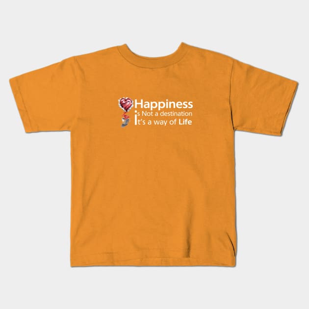 Happiness Kids T-Shirt by CatCoconut-Art